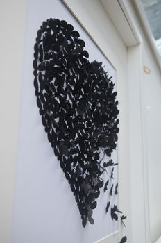 Stunning 3D Black Butterfly Heart Framed Wall Art, 2 of 4
