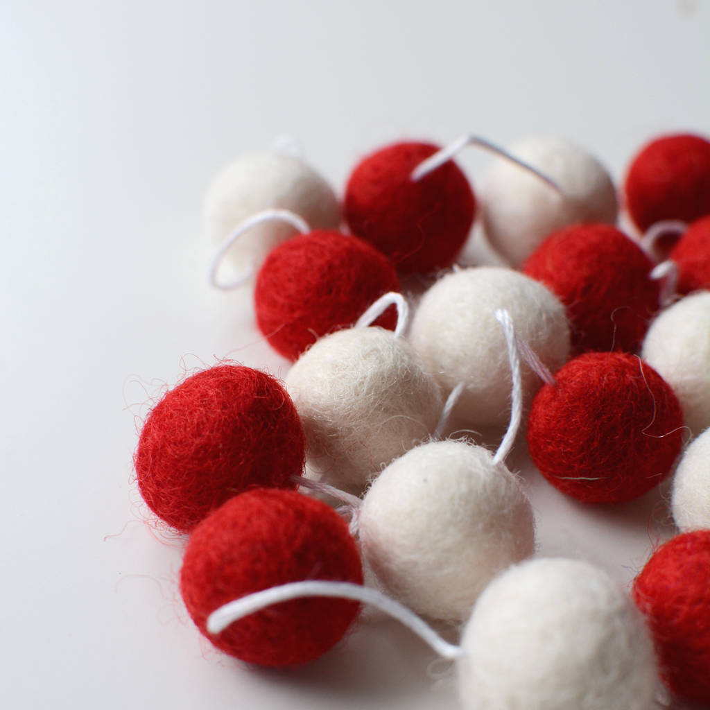 Christmas Felt Ball Garland Diy Kit By littlenestbox