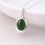 Personalised Sterling Silver Nephrite Jade Gemstone Locket Necklace With Photos, thumbnail 1 of 8