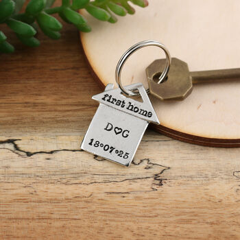 Housewarming Gift Personalised First Home House Keyring, 4 of 10