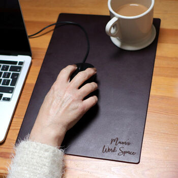 Personalised Home Office Vintage Leather Mouse Pad, 7 of 12