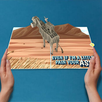Pain In The Ass! Fun Fathers Day Card W 3D Pop Up Donkeys, 5 of 11