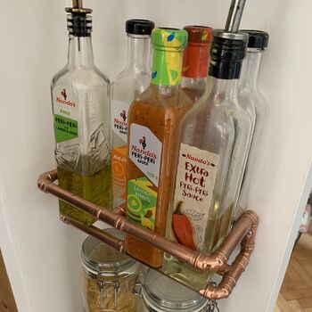 Handmade Copper Kitchen Shelves, With Storage Jars, 8 of 8
