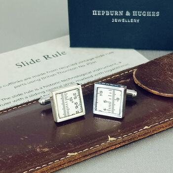 Slide Rule Sterling Silver Cufflinks, 2 of 8