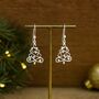 Sterling Silver Christmas Tree Earrings, thumbnail 3 of 8