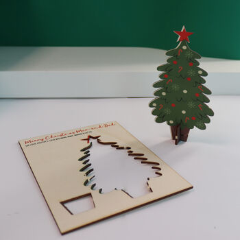 Pop Out Wooden Christmas Tree Card, 2 of 8