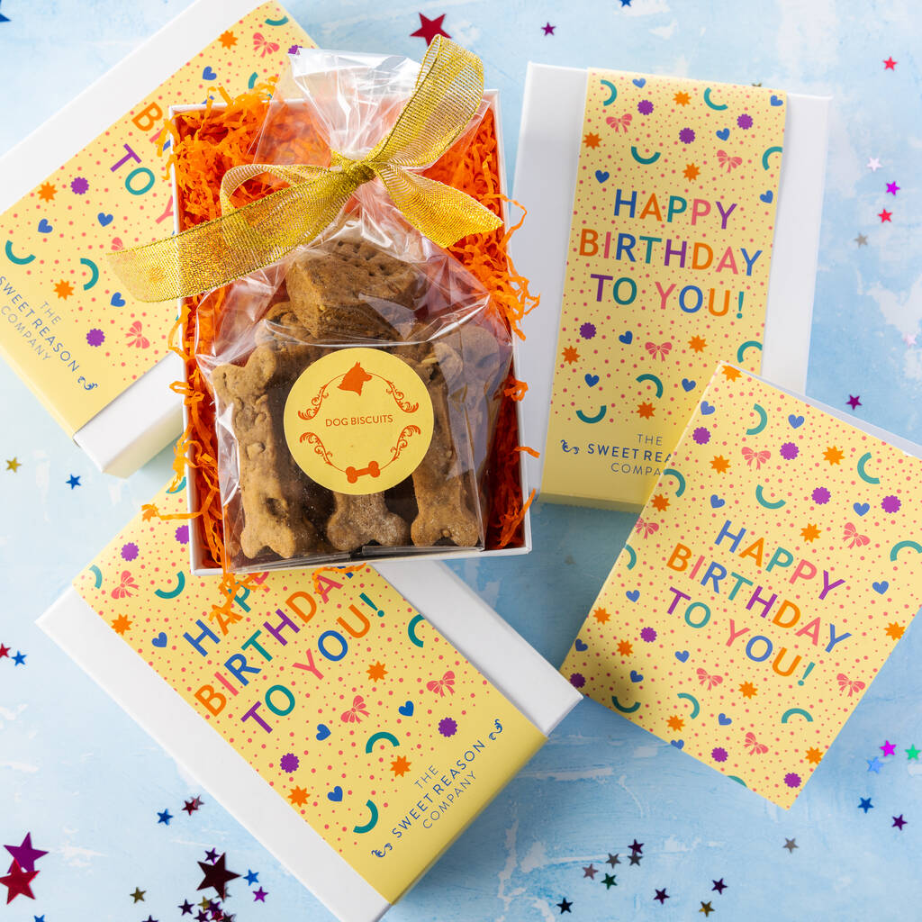 'Happy Birthday Confetti' Luxury Dog Biscuits, 1 of 3