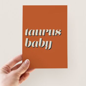 Zodiac Astrology Star Sign Retro Greetings Card, 3 of 8