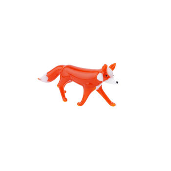 Glass Fox Hand Blown Ornament In Gift Box, 3 of 3