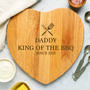 Personalised King Of The BBQ Heart Wooden Chopping Board Birthday Father's Day, thumbnail 2 of 2