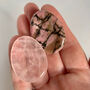 Rose Quartz And Rhodonite Worry Stone Duo For Love, thumbnail 1 of 3
