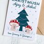 Grandchildren's Christmas Card With Cute Toadstools, thumbnail 2 of 5