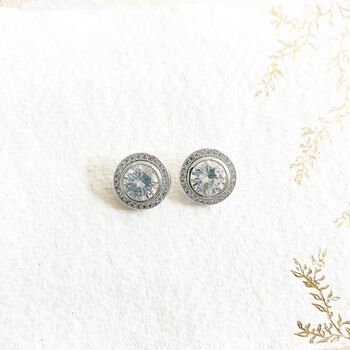 Sterling Silver Round Crystal Earrings, 5 of 6