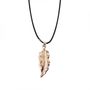 Leather Look Leaf Necklace, thumbnail 3 of 6