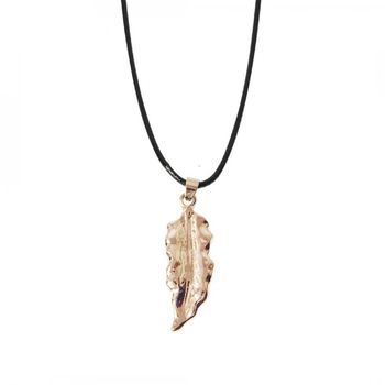 Leather Look Leaf Necklace, 3 of 6