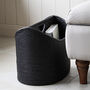 Marbury Black Rattan Magazine Basket, thumbnail 2 of 3