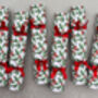 Six Luxury Green Holly Christmas Crackers, thumbnail 1 of 3