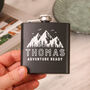 Personalised Mountains Adventure Hip Flask Travel Gift, thumbnail 1 of 3