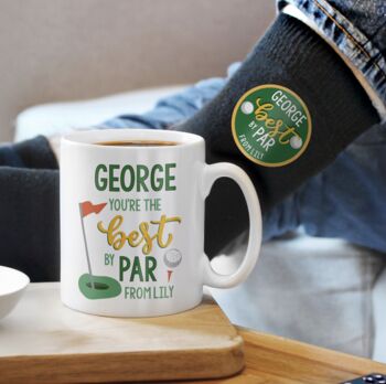 Personalised Best By Par Mug And Socks Set, 5 of 5