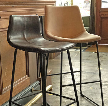 Grayson Tan Brown Set Of Two Kitchen Bar Stools, 4 of 6