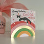 Over The Rainbow Happy Birthday Cool Cat Card, thumbnail 2 of 2