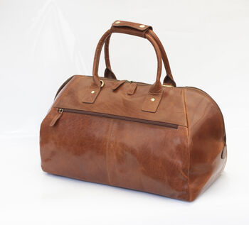 Woman's Small Leather Travel Holdall Bag, 3 of 12