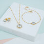 Barcelona April Birthstone Crystal And Gold Plated Set, thumbnail 1 of 8