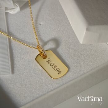 Sterling Silver 925 Rectangle Personalised Necklace, 2 of 12