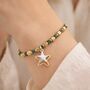 40th Birthday Gold And Green Star Charm Bracelet, thumbnail 3 of 5