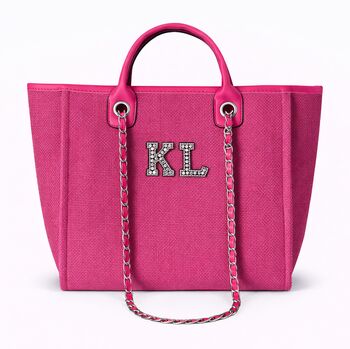 Personalised Pink Large Chain Tote Bag, 6 of 9
