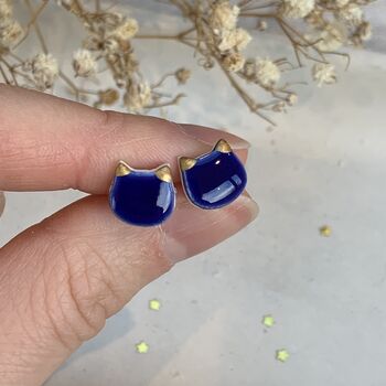 Ceramic Cat Stud Earrings, 5 of 9