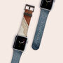 Blue Watercolour Vegan Leather Apple Watch Band, thumbnail 1 of 6