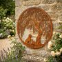 Dog And Cat Willow Tree Steel Garden Sculpture, thumbnail 1 of 2