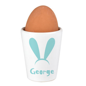 Personalised Easter Bunny Ears Ceramic Egg Cup, 4 of 4