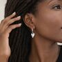 Silver Plated Open Hoop Heart Stud Earrings, thumbnail 6 of 6