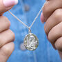 Engraved Sterling Silver Virgo Zodiac Necklace, thumbnail 2 of 7