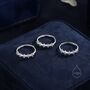 Sterling Silver Cz Hydrangea Half Eternity Ring, thumbnail 3 of 12