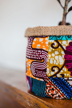 African Patchwork Fabric Plant Pot Holder, 3 of 6