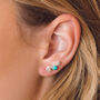Lakshmi Turquoise Stud Earrings Silver Or Gold Plated, thumbnail 3 of 11