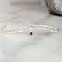 Sterling Silver February Birthstone Bracelet, thumbnail 2 of 8