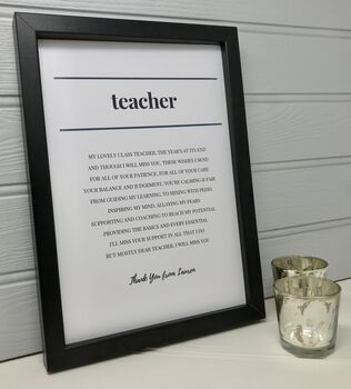 Personalised Best Teacher Poem By shmuncki | notonthehighstreet.com