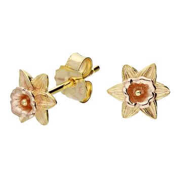 Daffodil Flower 18ct Gold Vermeil Plated Silver Studs, 4 of 6