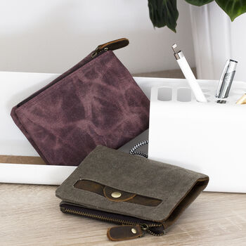 Waxed Cotton Leather Wallet With Metal Photo Insert, 4 of 9