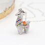 Personalised Sterling Silver And Enamel Llama Necklace, thumbnail 1 of 3