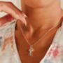 Lotus Blue Cubic Zirconia Sterling Silver Necklace, thumbnail 10 of 10