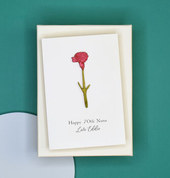 Miniature Engraved Flower Birthday Card, 3 of 12