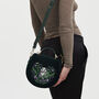 Badger Embroidered Green Top Handle Saddle Bag, thumbnail 2 of 8