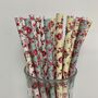 Vintage Flower Paper Straws Box Of 20 Eco Straws, thumbnail 6 of 8