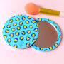 Turquoise Leopard Print Pocket Mirror With Pouch, thumbnail 4 of 6