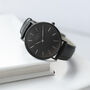 Men's Personalised Watch With Jet Black Strap, thumbnail 3 of 6